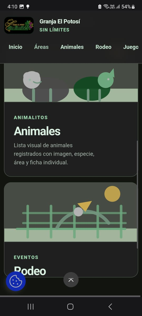 Pantalla pública de animales para visitantes